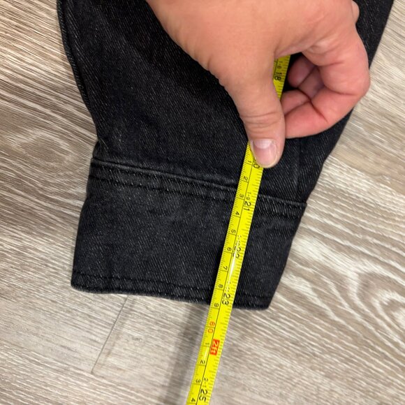 Playboy Unisex Denim Jacket  Black Snap Button Up Shirt Mens sz S Womens L - Picture 7 of 8